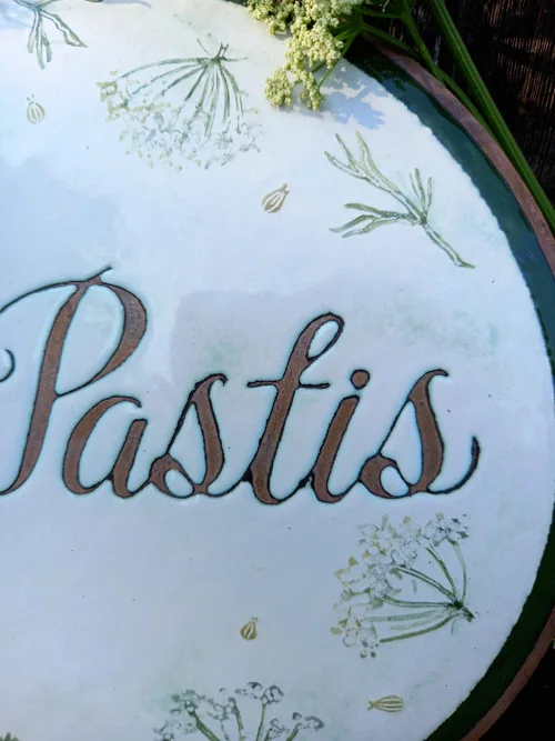 Casa Pastis — großes ovales Schild — Feueremaille auf Kupfer