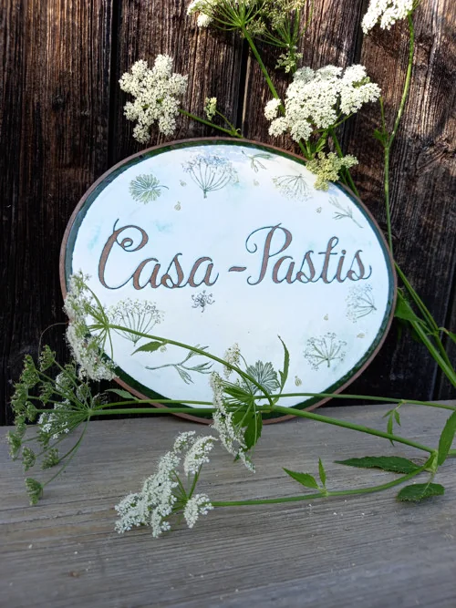 Casa Pastis — großes ovales Schild — Feueremaille auf Kupfer